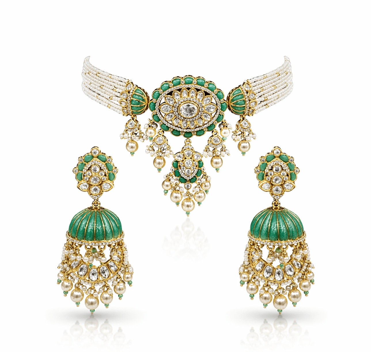 Kundan Choker 05695 - KRISHNA'S SWETA JEWELLERY