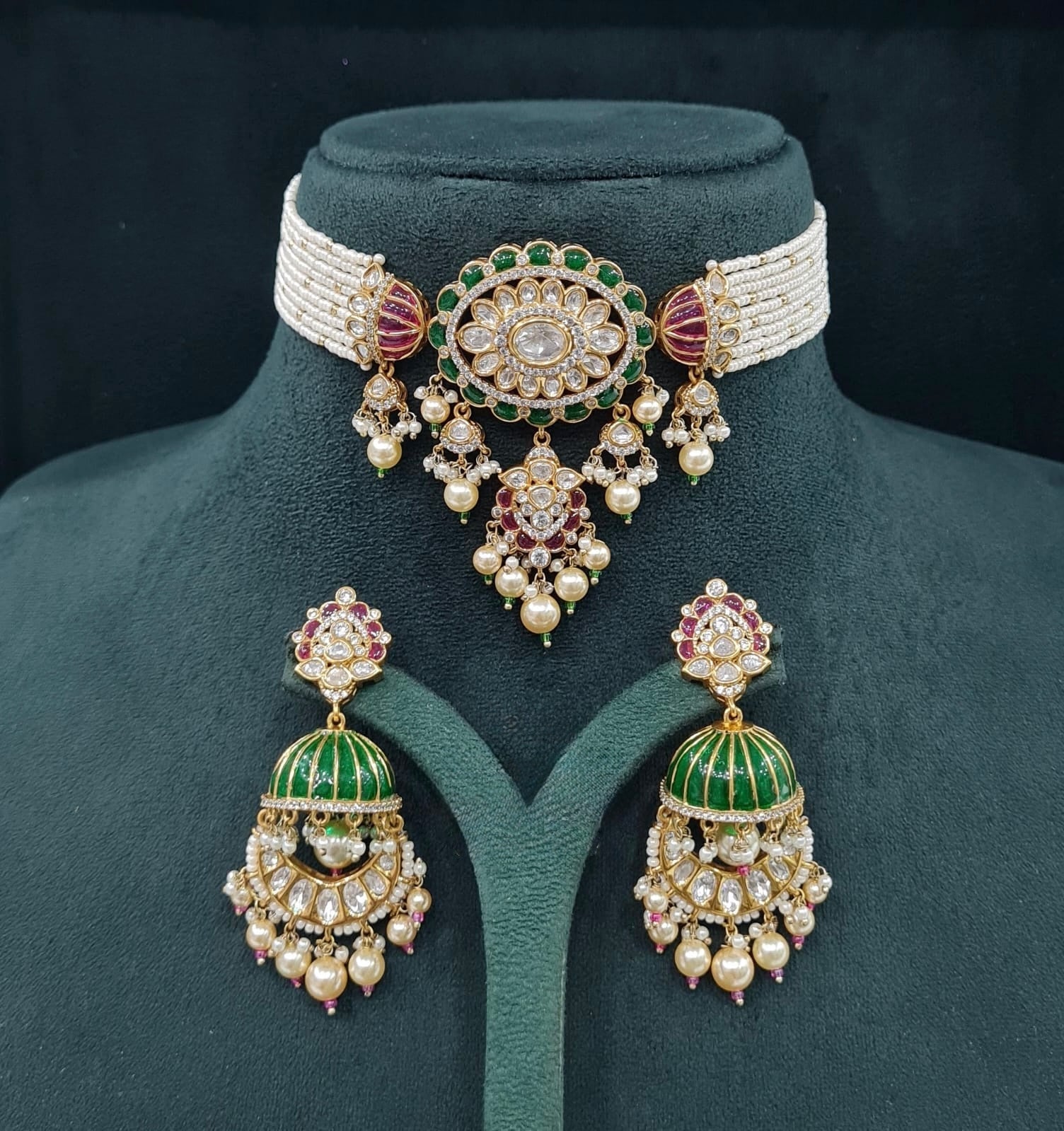 Kundan Choker 05695 - KRISHNA'S SWETA JEWELLERY