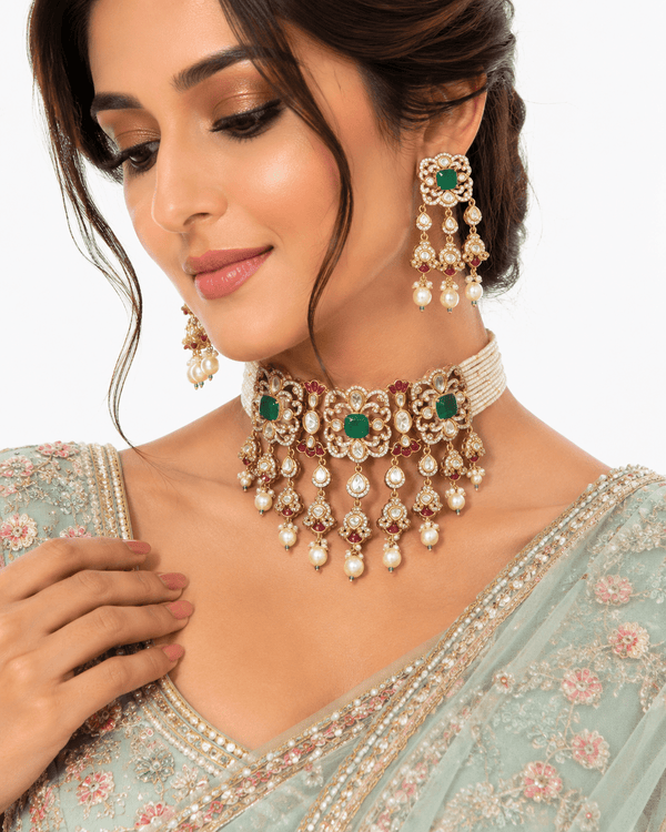 Kundan Choker 05901 - KRISHNA'S SWETA JEWELLERY