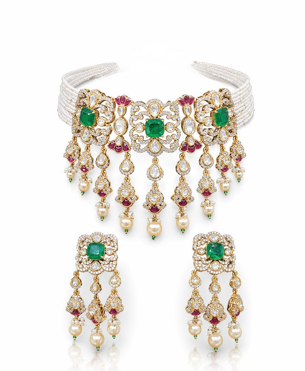 Kundan Choker 05901 - KRISHNA'S SWETA JEWELLERY
