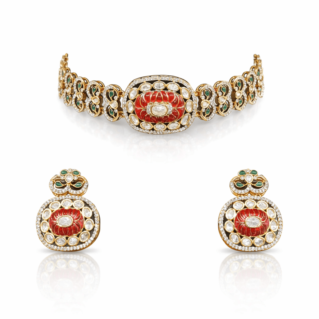 Kundan Choker 08943 - KRISHNA'S SWETA JEWELLERY