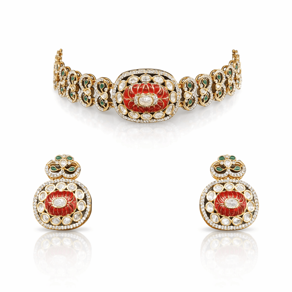 Kundan Choker 08943 - KRISHNA'S SWETA JEWELLERY