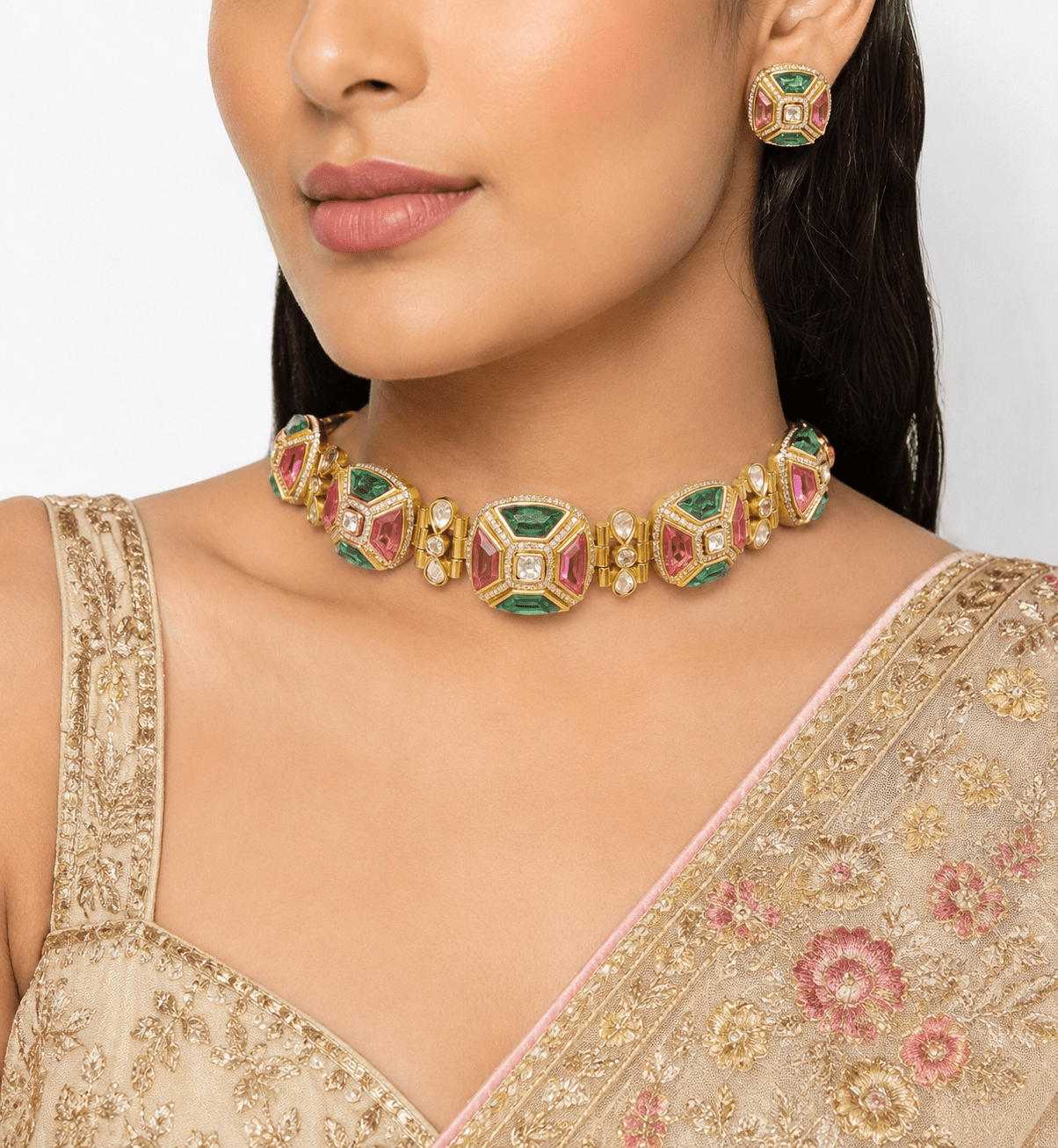 Kundan Choker 11334 - KRISHNA'S SWETA JEWELLERY