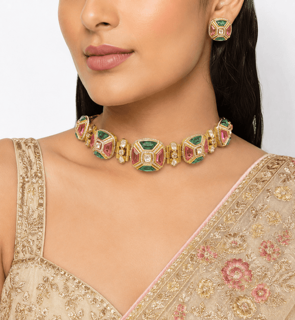 Kundan Choker 11334 - KRISHNA'S SWETA JEWELLERY