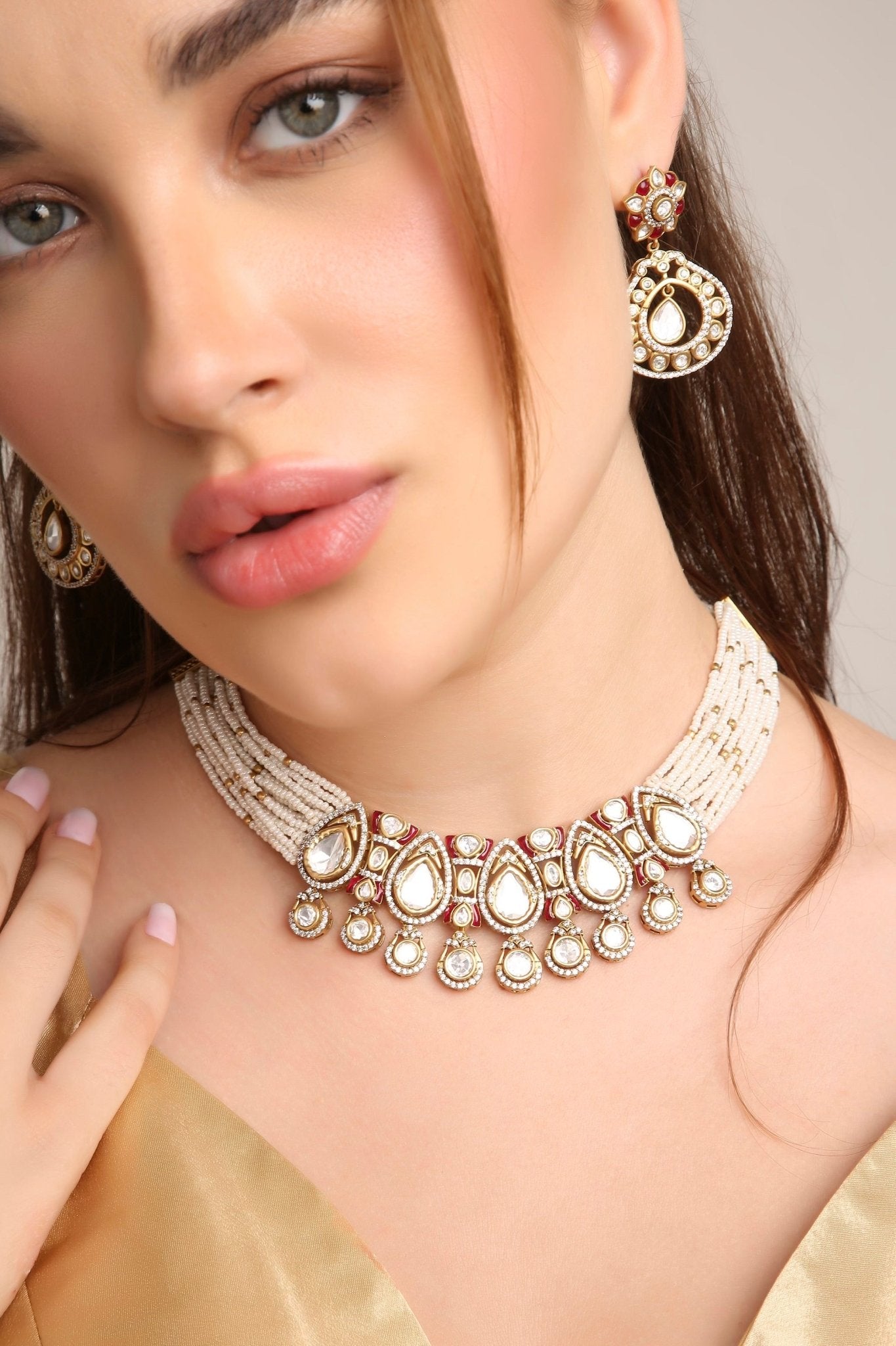 Kundan Choker 11352 - KRISHNA'S SWETA JEWELLERY
