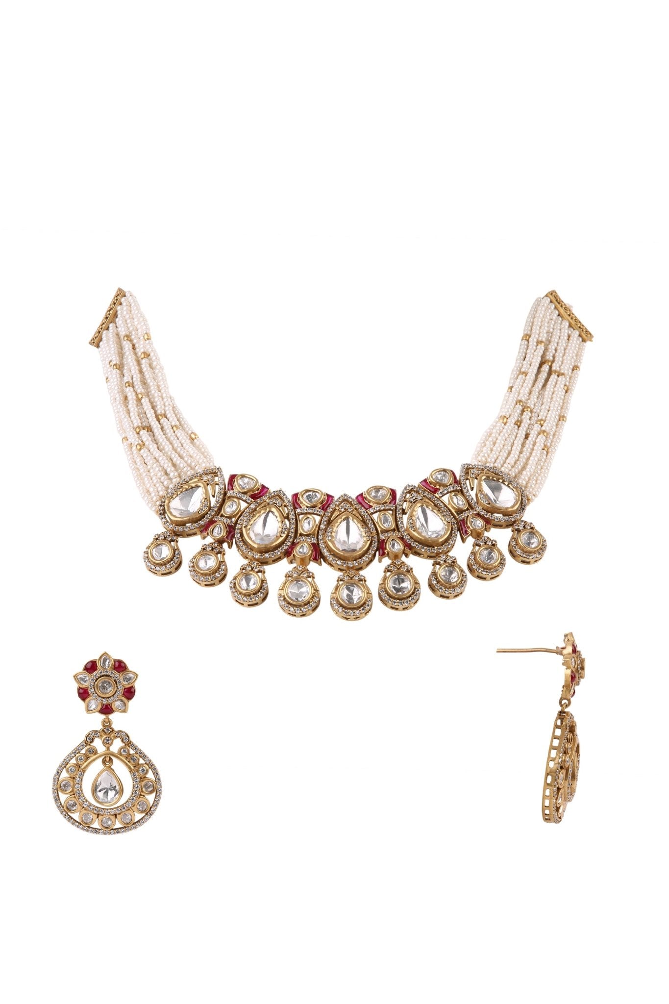 Kundan Choker 11352 - KRISHNA'S SWETA JEWELLERY