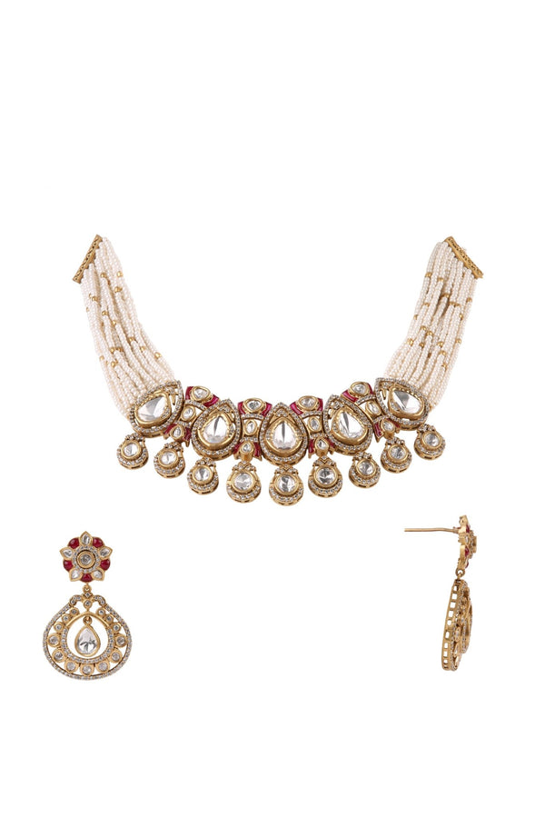 Kundan Choker 11352 - KRISHNA'S SWETA JEWELLERY