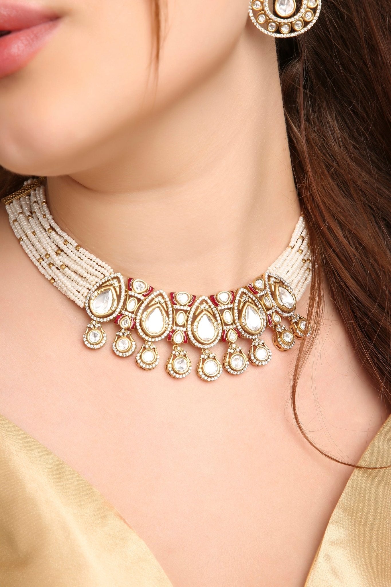 Kundan Choker 11352 - KRISHNA'S SWETA JEWELLERY