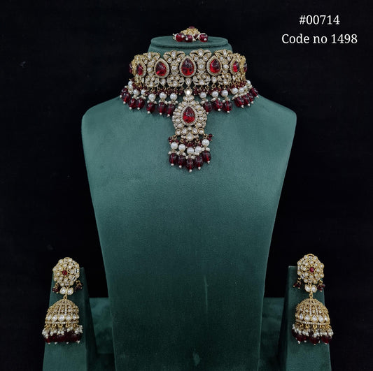 Kundan choker set 00714 - KRISHNA'S SWETA JEWELLERY