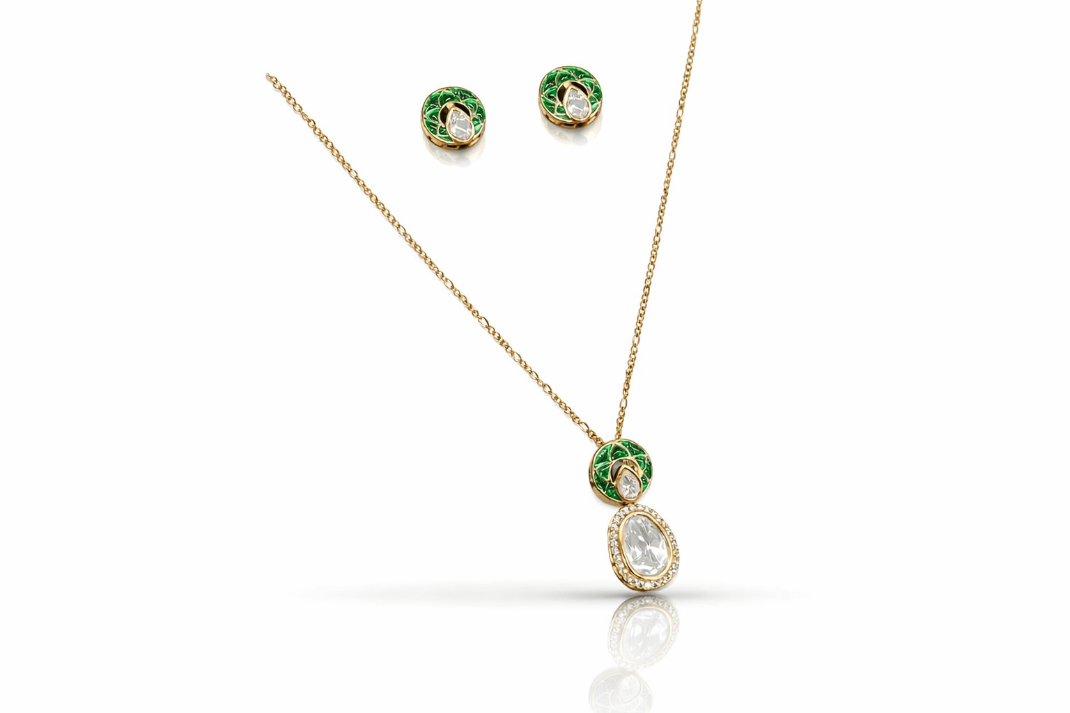 Kundan Dainty Pendant 07912 - KRISHNA'S SWETA JEWELLERY