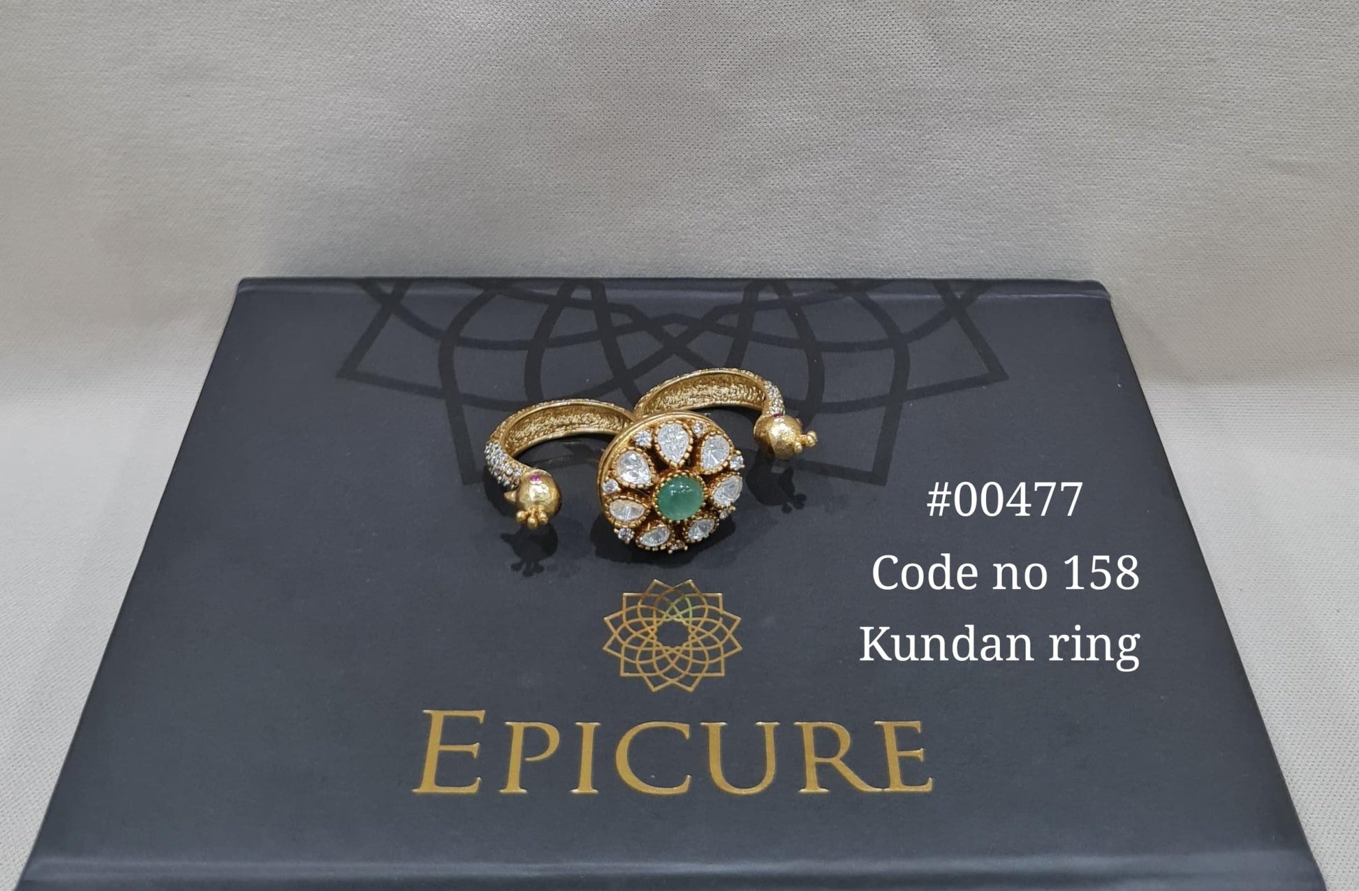 Kundan double finger ring 00477 - KRISHNA'S SWETA JEWELLERY