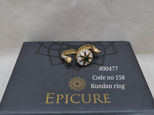 Kundan double finger ring 00477 - KRISHNA'S SWETA JEWELLERY
