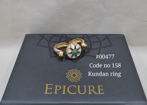 Kundan double finger ring 00477 - KRISHNA'S SWETA JEWELLERY
