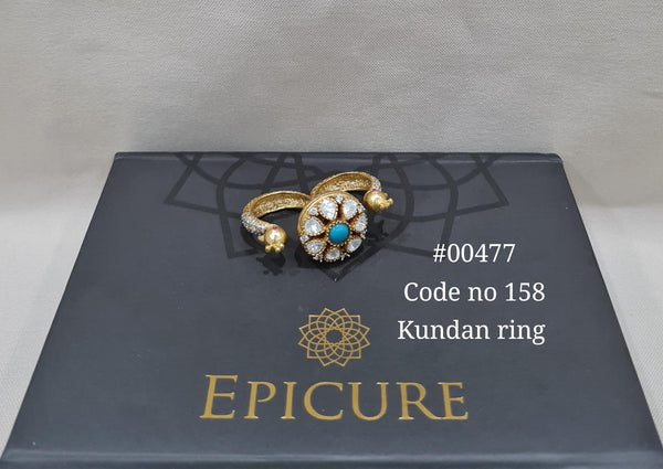 Kundan double finger ring 00477 - KRISHNA'S SWETA JEWELLERY