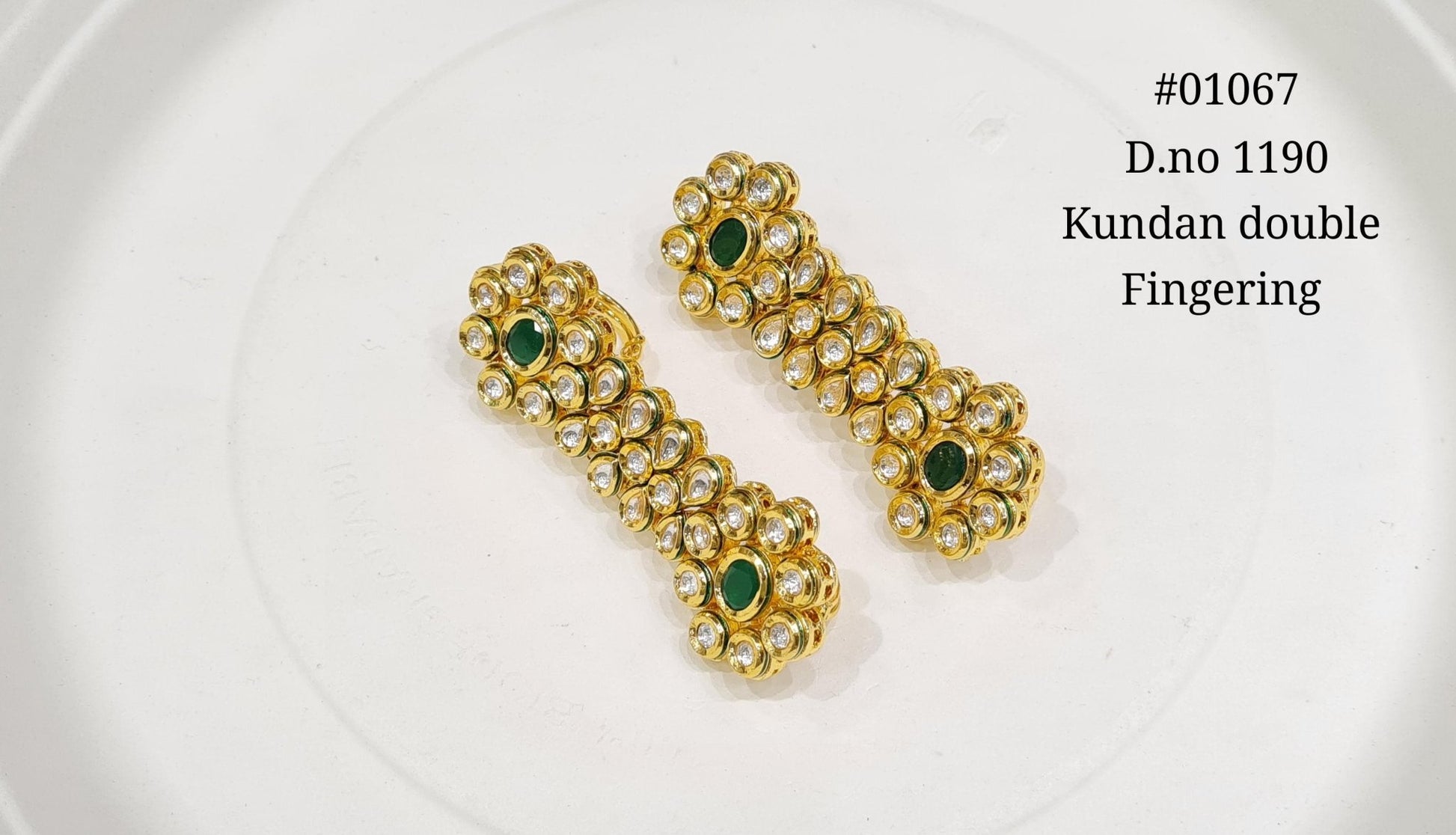 Kundan Double Finger Ring 01067 - KRISHNA'S SWETA JEWELLERY