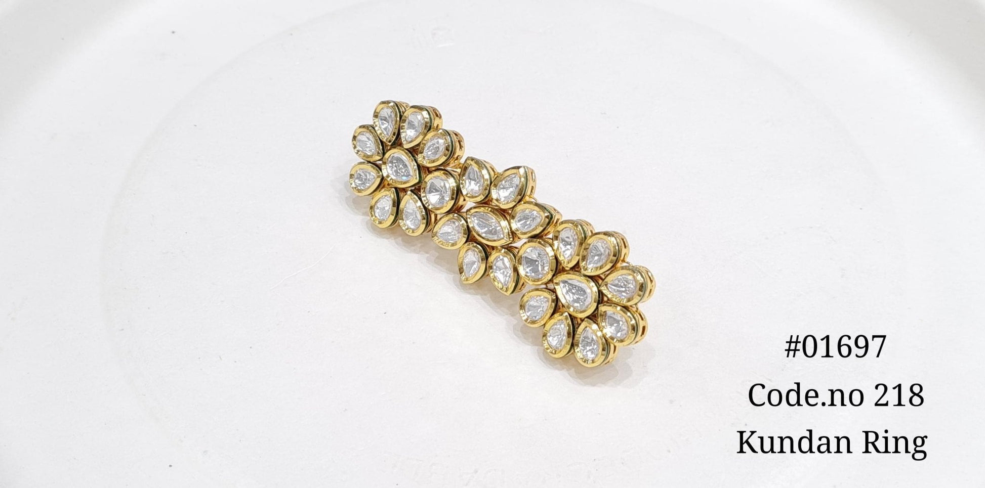 Kundan double finger ring 01697 - KRISHNA'S SWETA JEWELLERY