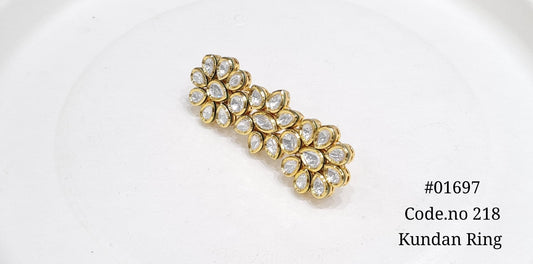 Kundan double finger ring 01697 - KRISHNA'S SWETA JEWELLERY