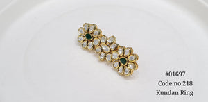 Kundan double finger ring 01697 - KRISHNA'S SWETA JEWELLERY