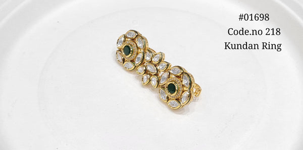 Kundan double finger ring 01698 - KRISHNA'S SWETA JEWELLERY