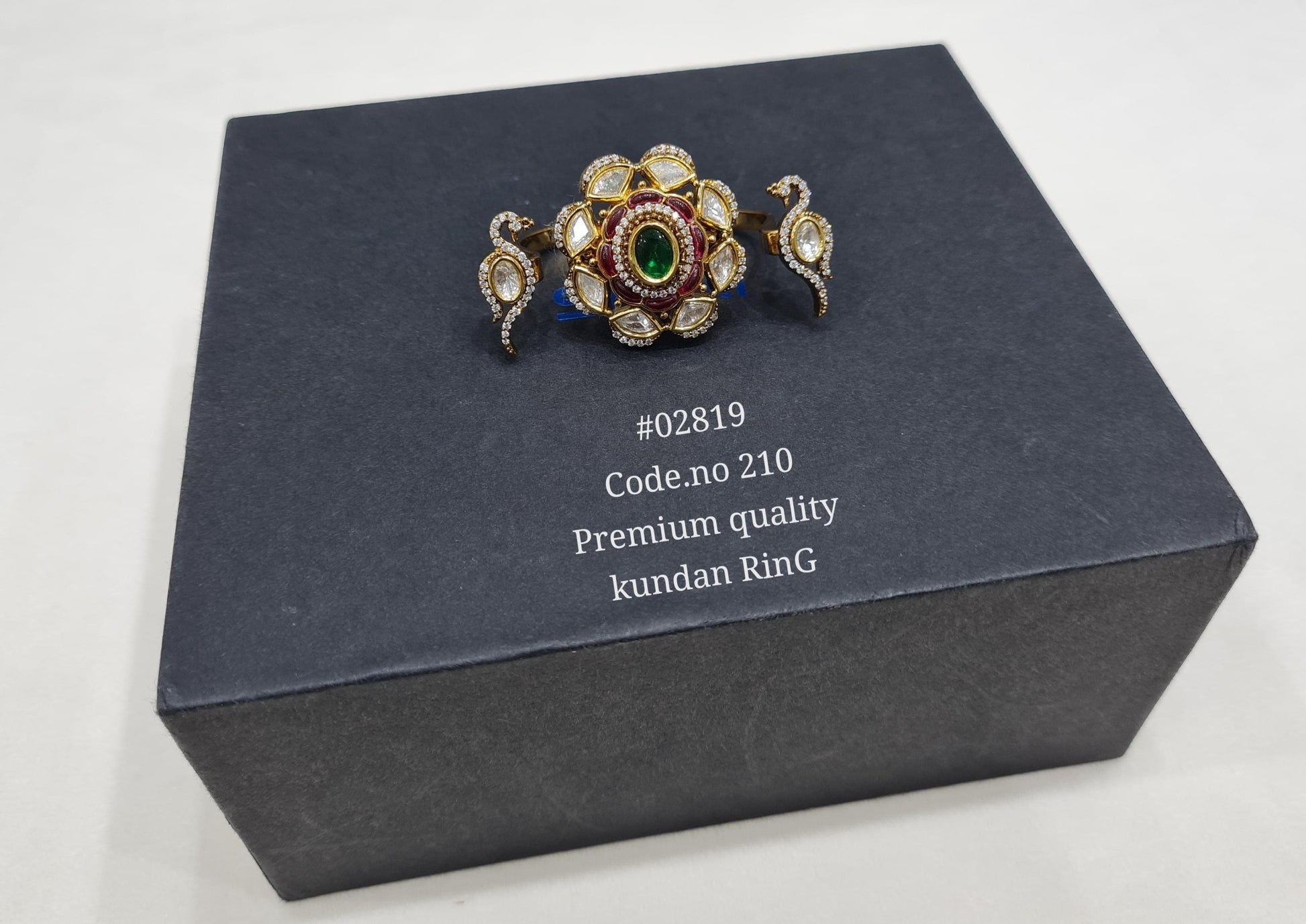 Kundan double fingerring 02819 - KRISHNA'S SWETA JEWELLERY