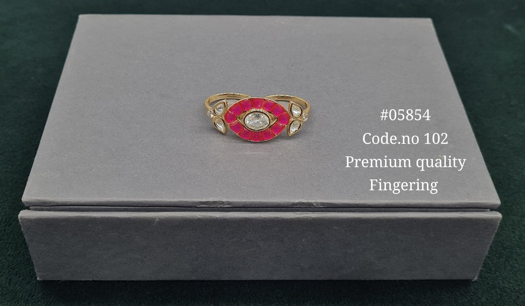 Kundan Double Fingerring 05854 - KRISHNA'S SWETA JEWELLERY