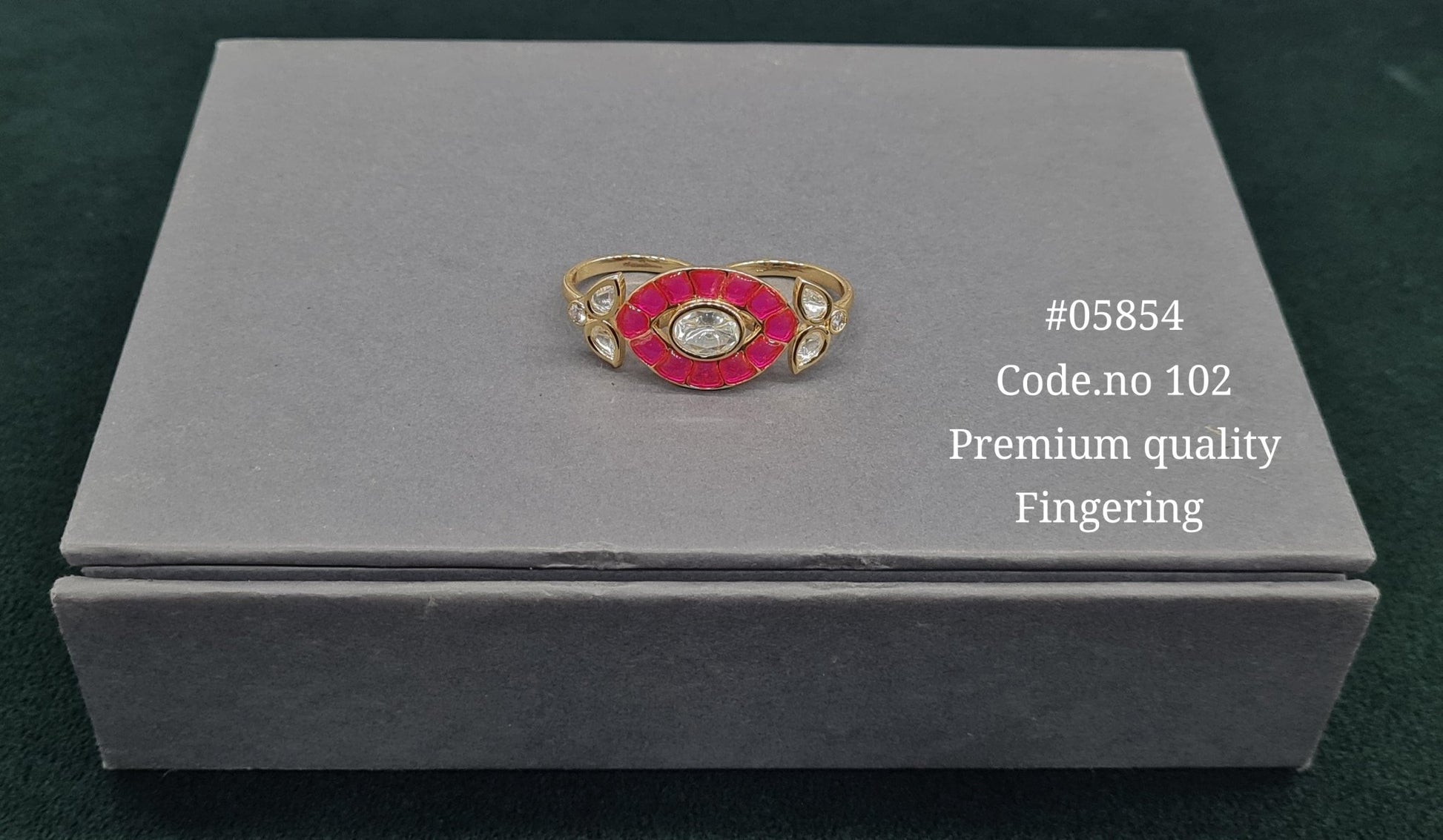 Kundan Double Fingerring 05854 - KRISHNA'S SWETA JEWELLERY