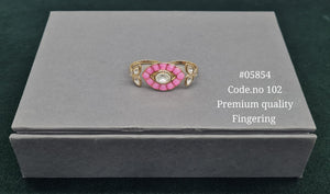 Kundan Double Fingerring 05854 - KRISHNA'S SWETA JEWELLERY