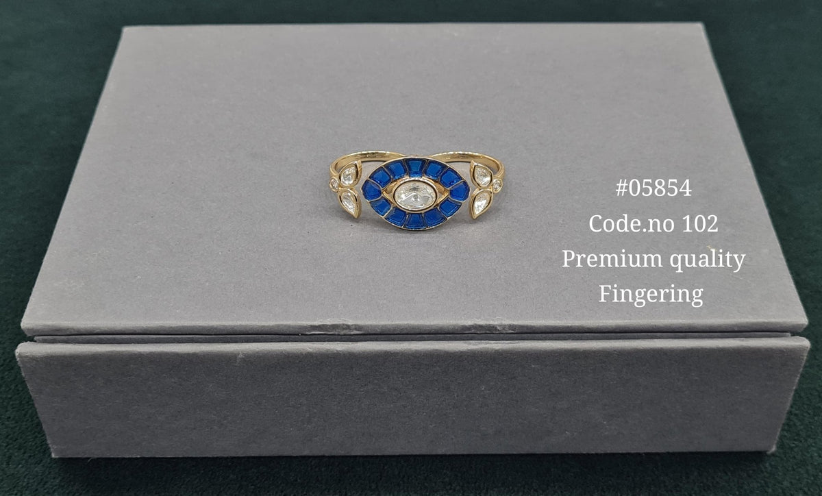 Kundan Double Fingerring 05854 - KRISHNA'S SWETA JEWELLERY