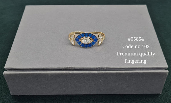 Kundan Double Fingerring 05854 - KRISHNA'S SWETA JEWELLERY