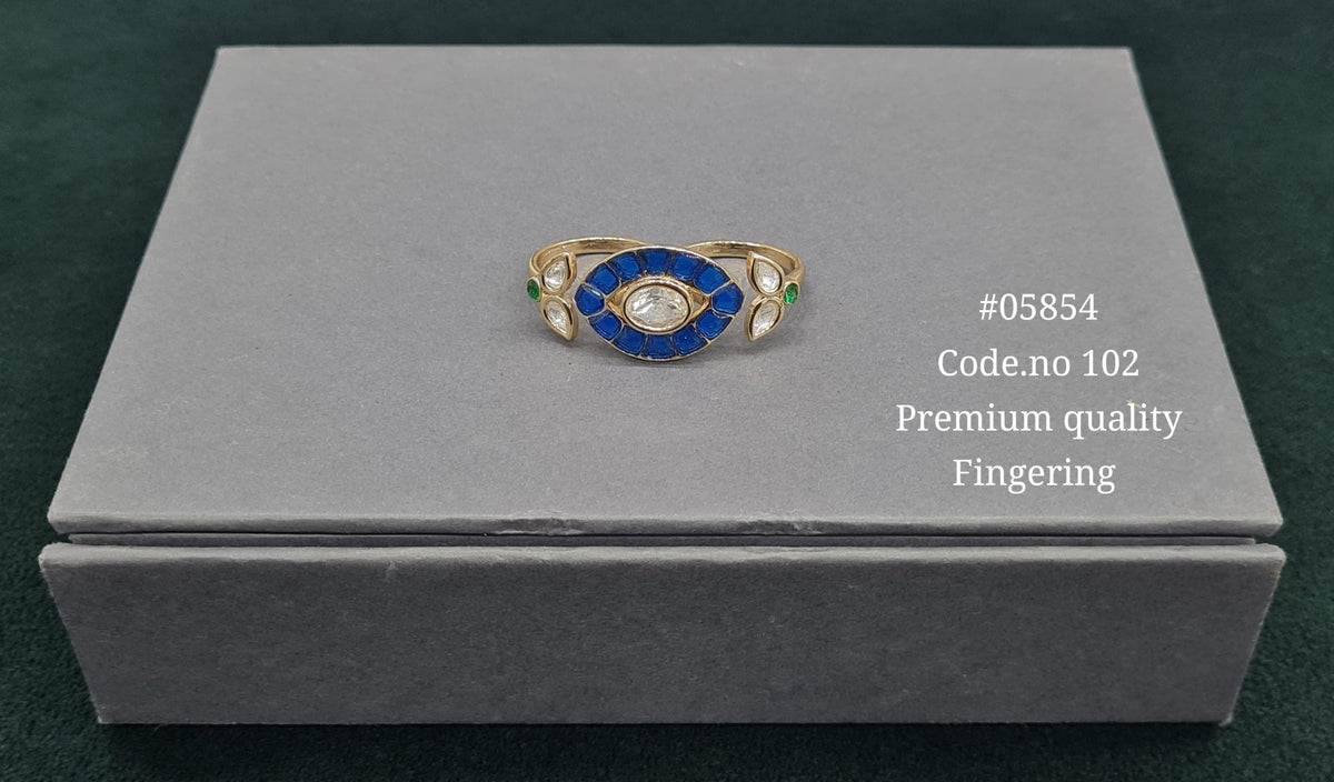 Kundan Double Fingerring 05854 - KRISHNA'S SWETA JEWELLERY