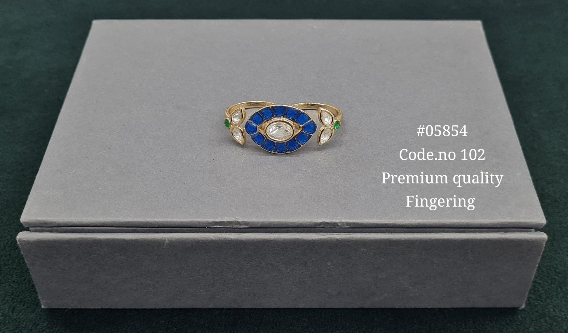 Kundan Double Fingerring 05854 - KRISHNA'S SWETA JEWELLERY