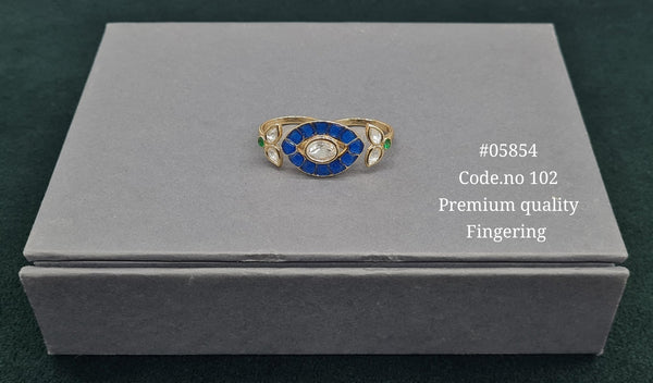 Kundan Double Fingerring 05854 - KRISHNA'S SWETA JEWELLERY