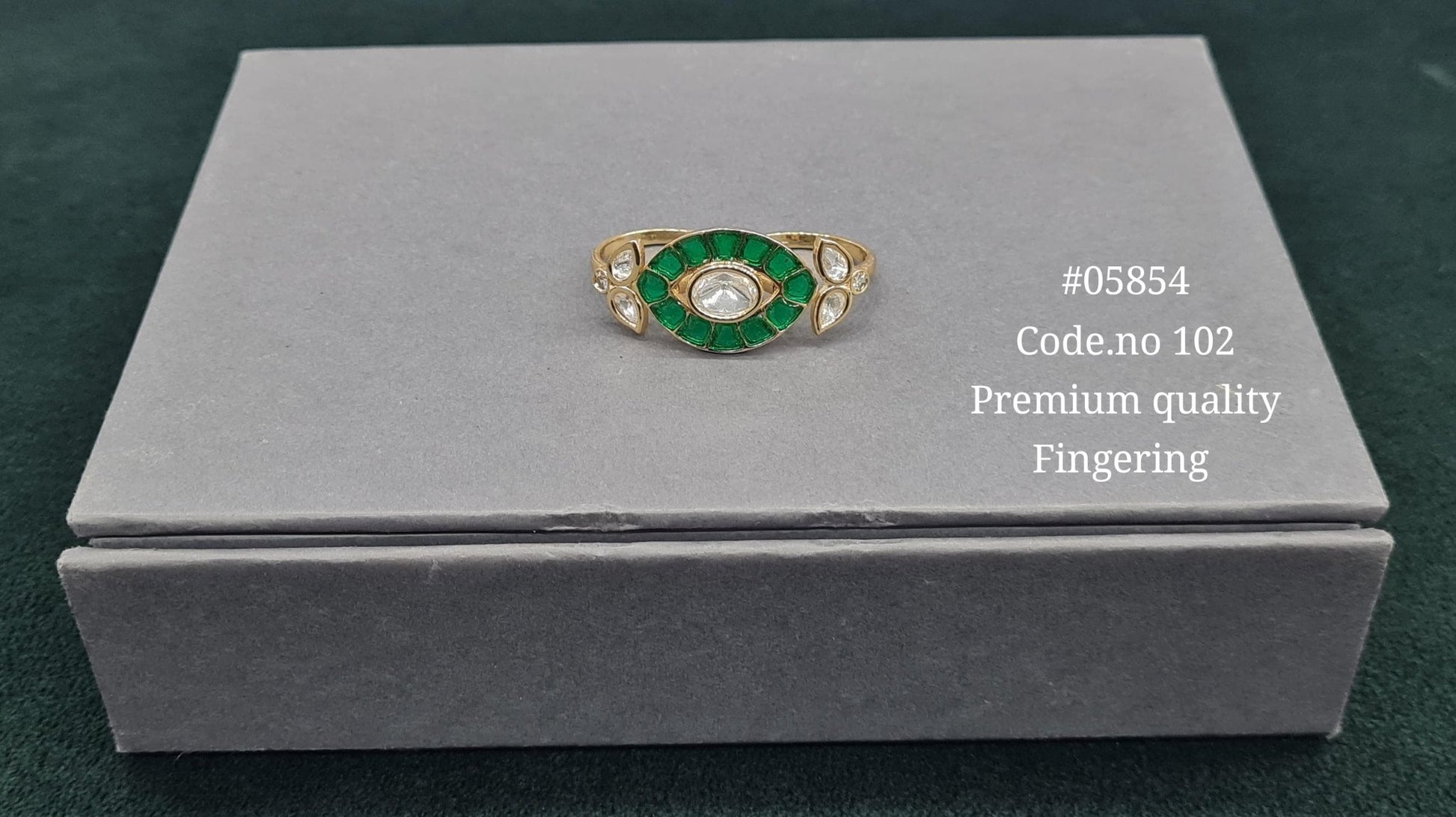 Kundan Double Fingerring 05854 - KRISHNA'S SWETA JEWELLERY