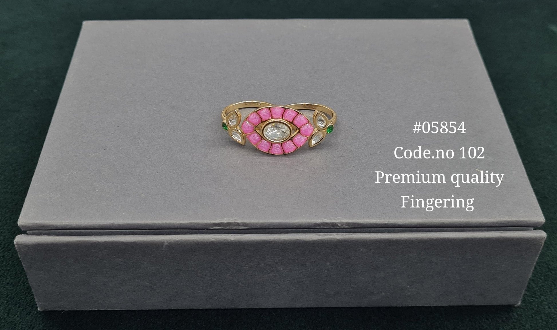 Kundan Double Fingerring 05854 - KRISHNA'S SWETA JEWELLERY