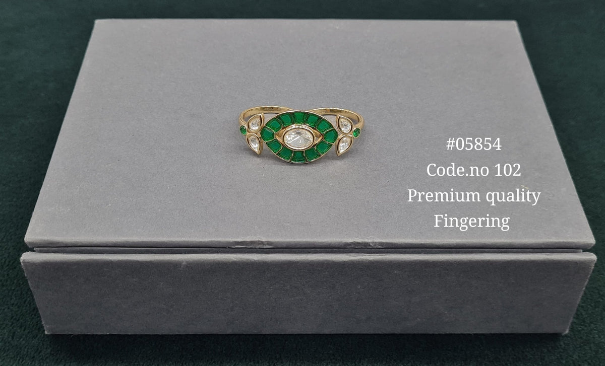 Kundan Double Fingerring 05854 - KRISHNA'S SWETA JEWELLERY