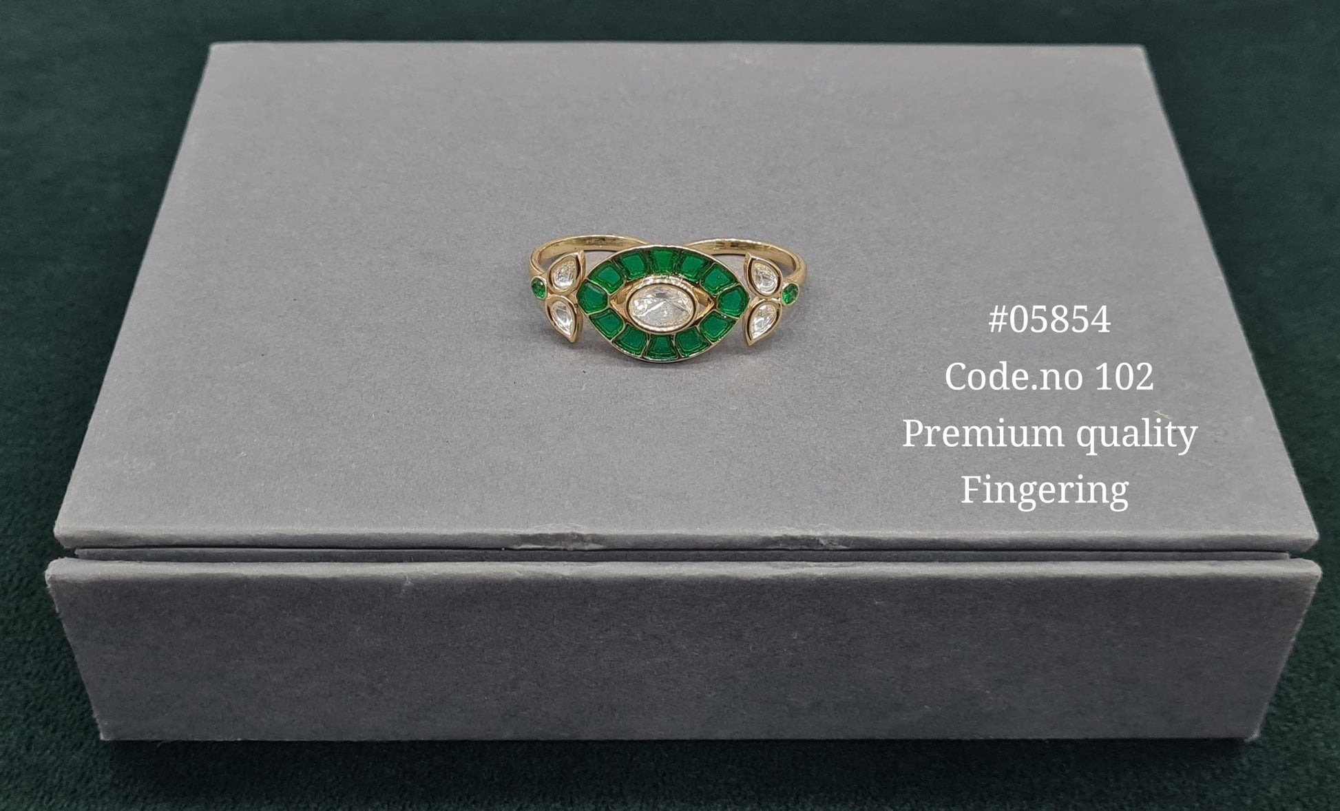 Kundan Double Fingerring 05854 - KRISHNA'S SWETA JEWELLERY