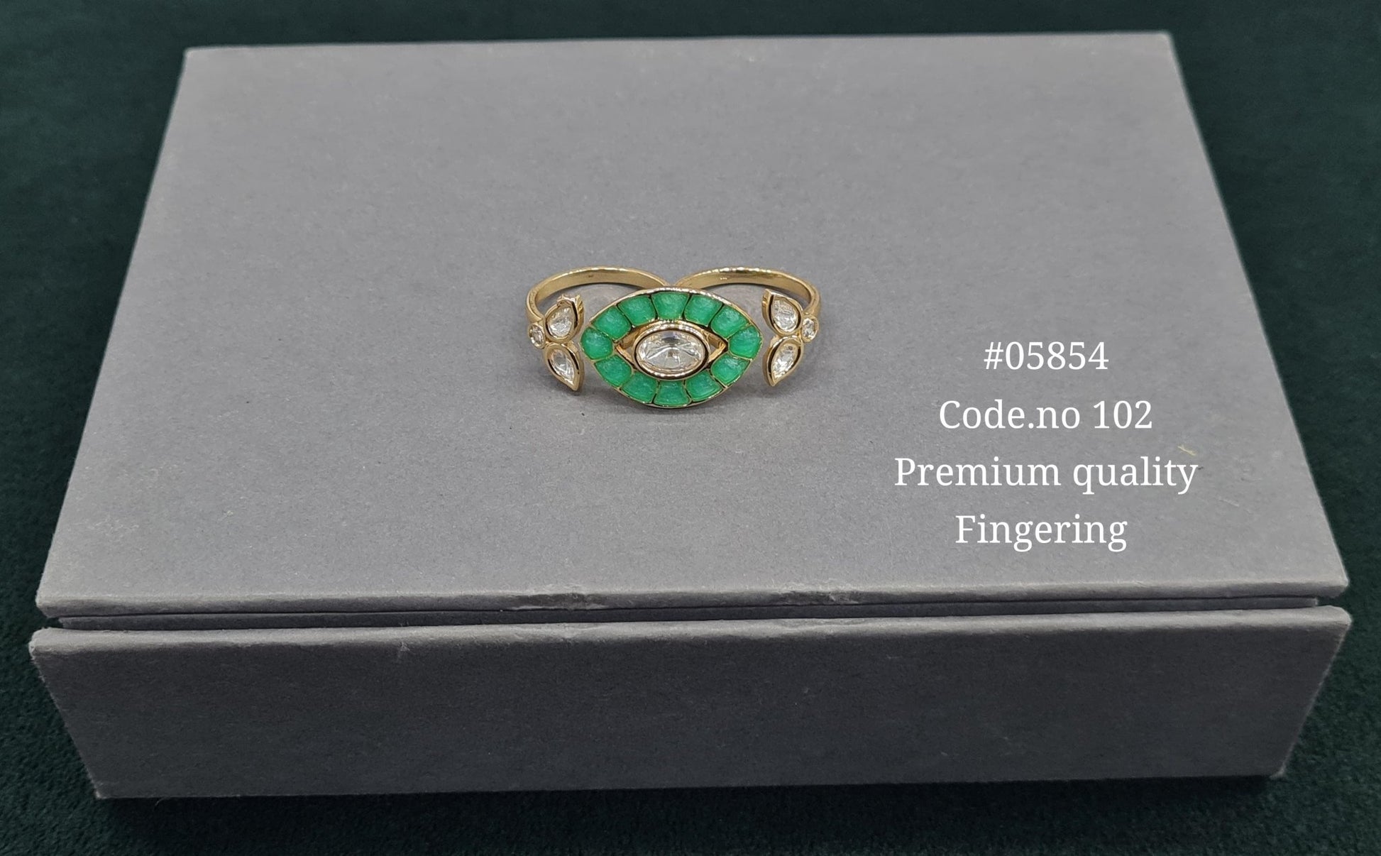 Kundan Double Fingerring 05854 - KRISHNA'S SWETA JEWELLERY