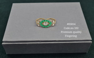 Kundan Double Fingerring 05854 - KRISHNA'S SWETA JEWELLERY
