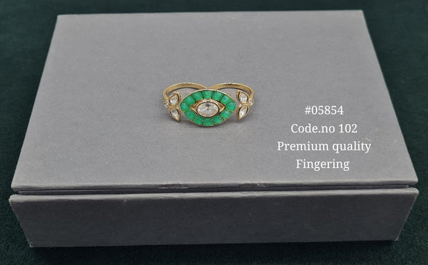Kundan Double Fingerring 05854 - KRISHNA'S SWETA JEWELLERY