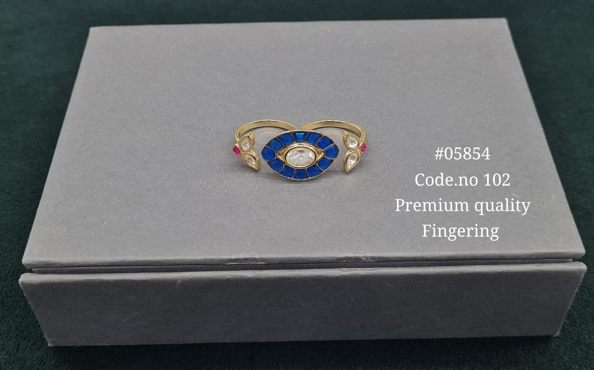 Kundan Double Fingerring 05854 - KRISHNA'S SWETA JEWELLERY