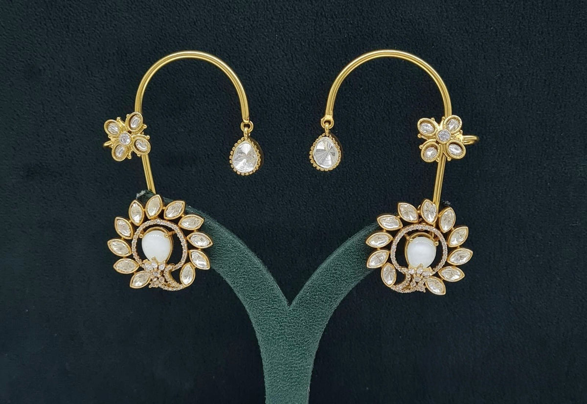 Kundan Earcuff 07567 - KRISHNA'S SWETA JEWELLERY