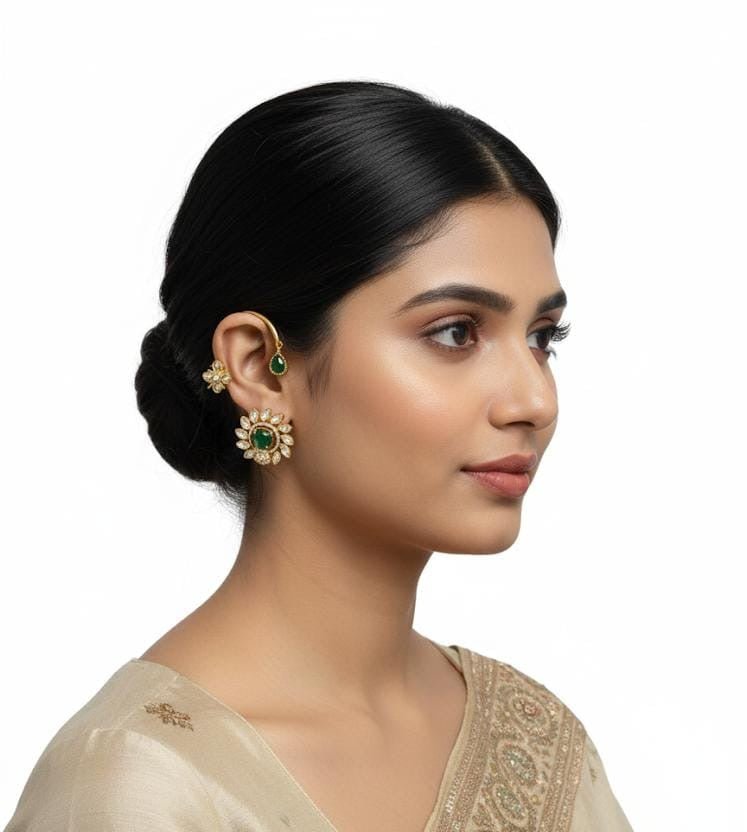 Kundan Earcuff 07567 - KRISHNA'S SWETA JEWELLERY