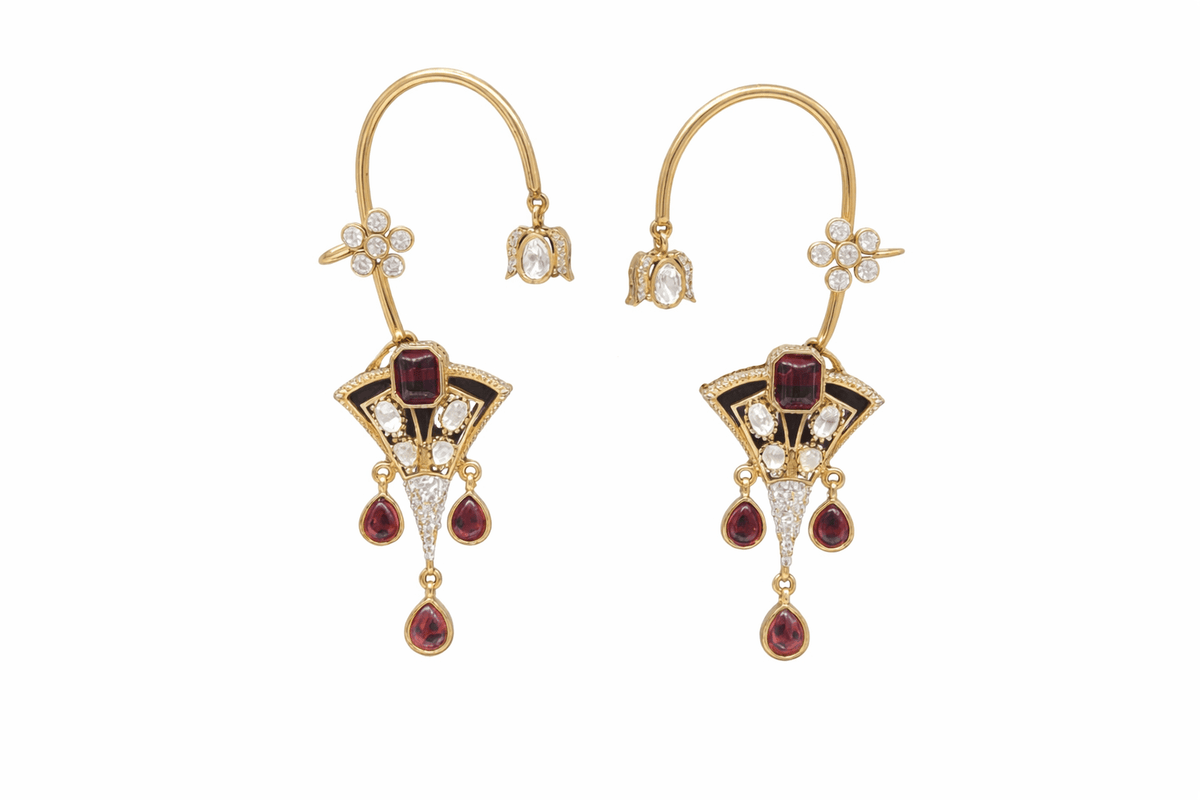 Kundan Earcuff 07866 - KRISHNA'S SWETA JEWELLERY