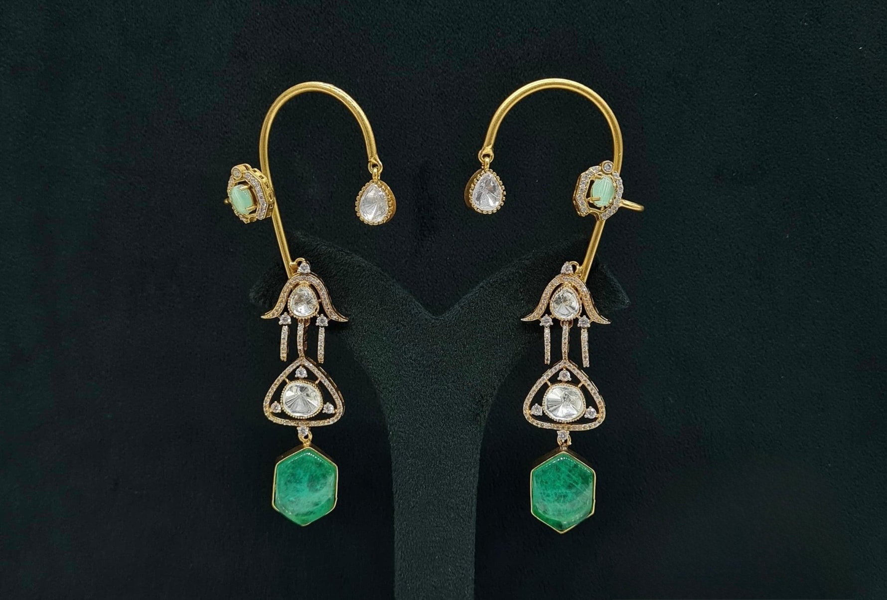 Kundan Earcuff 08063 - KRISHNA'S SWETA JEWELLERY