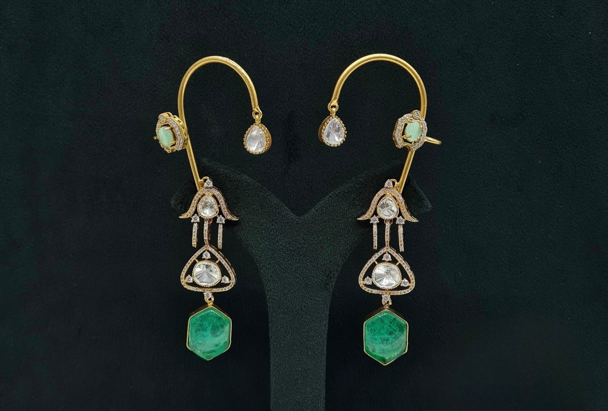 Kundan Earcuff 08063 - KRISHNA'S SWETA JEWELLERY