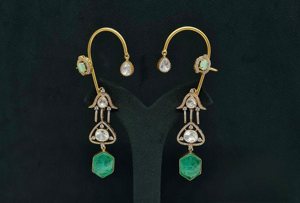 Kundan Earcuff 08063 - KRISHNA'S SWETA JEWELLERY