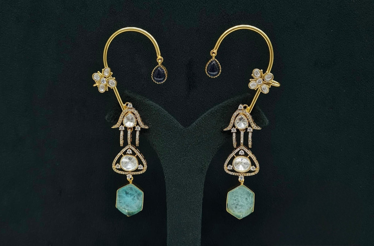 Kundan Earcuff 08063 - KRISHNA'S SWETA JEWELLERY