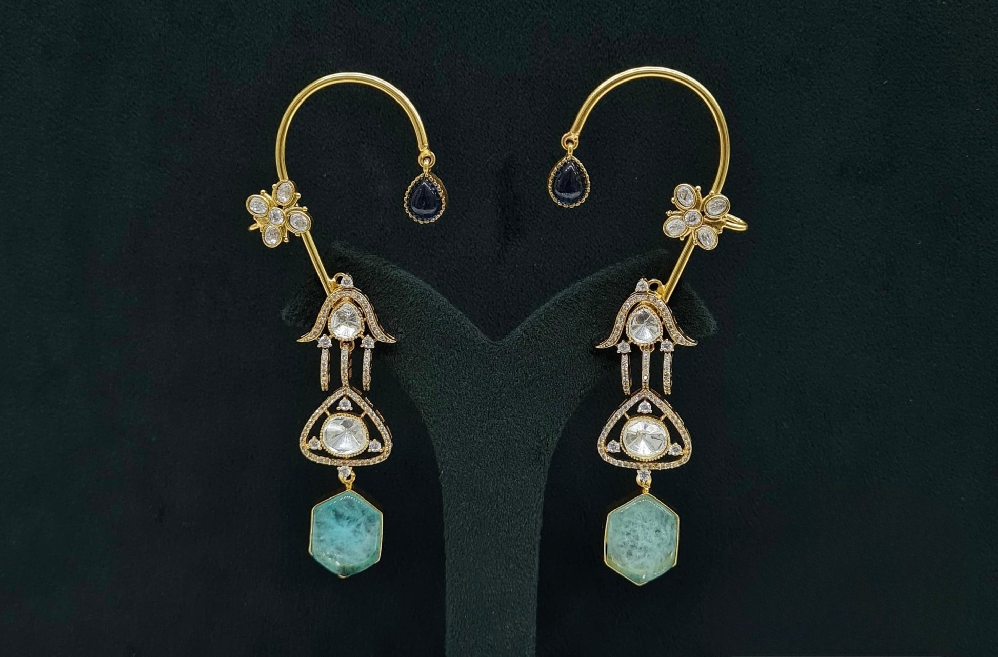 Kundan Earcuff 08063 - KRISHNA'S SWETA JEWELLERY