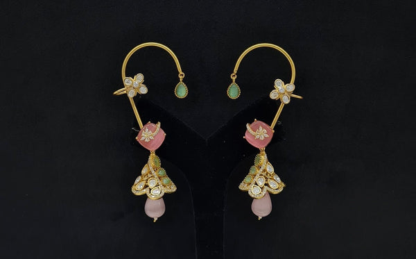 Kundan Earcuff 08208 - KRISHNA'S SWETA JEWELLERY