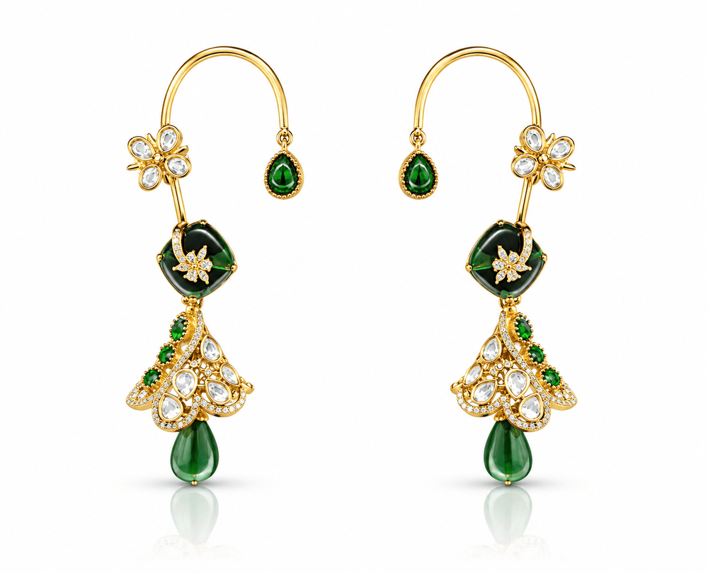 Kundan Earcuff 08208 - KRISHNA'S SWETA JEWELLERY